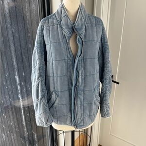 Free People Blue Bomber Jacket SZ L